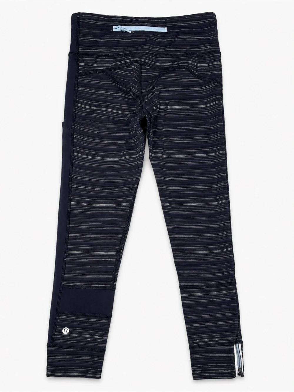 Lululemon Run The World 7/8 Tight Cyber Stripe Navy Leggings Size 4